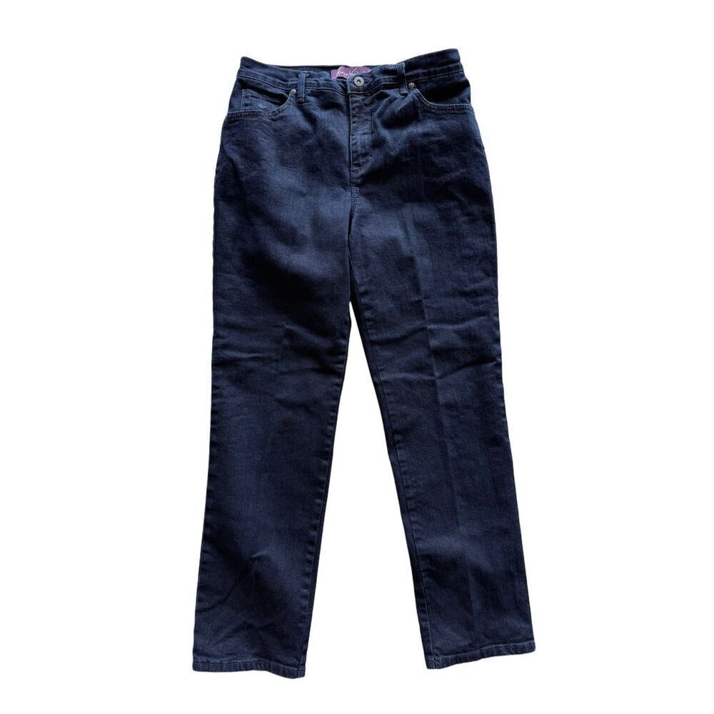 Gloria Vanderbilt Amanda straight leg women's size 10 short missy dark blue jean